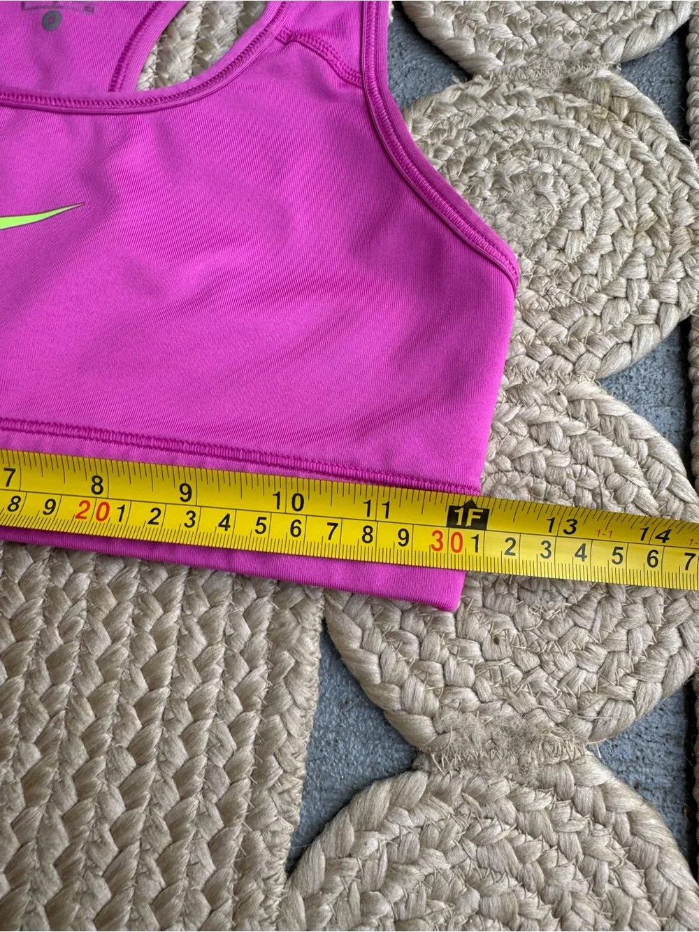 Nike Pro Pink Neon Green Swoosh Athletic Sports Bra Size S